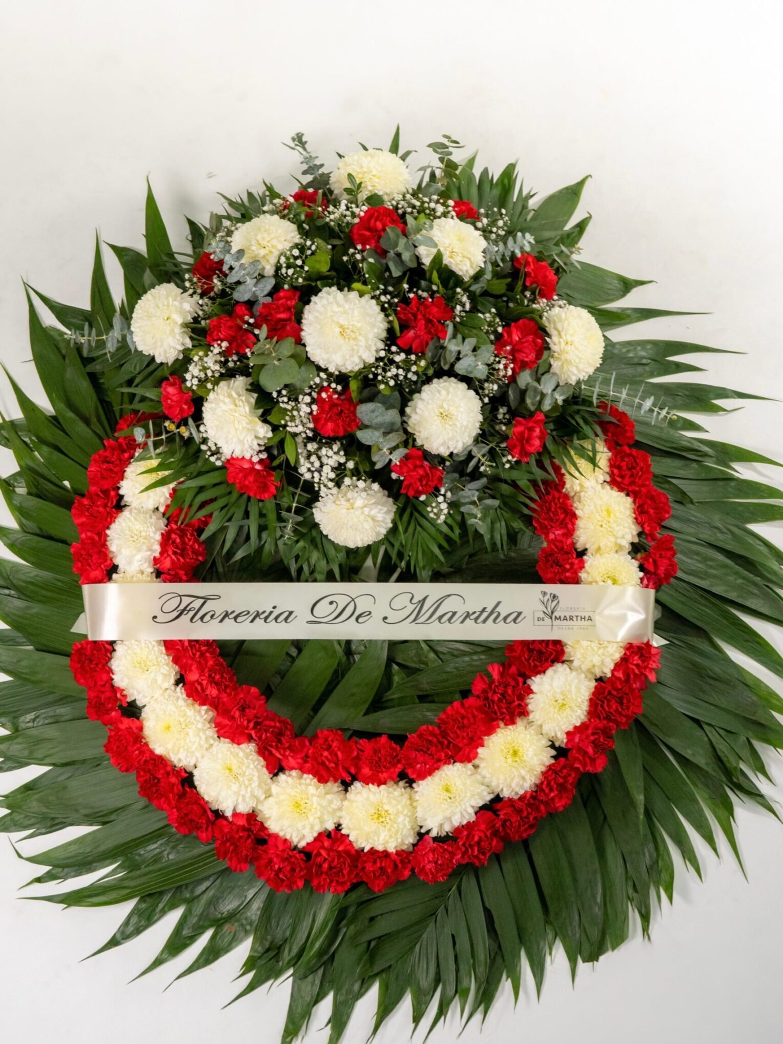 Corona ( 70 cm ) Polar - Clavel Rojo con Copete