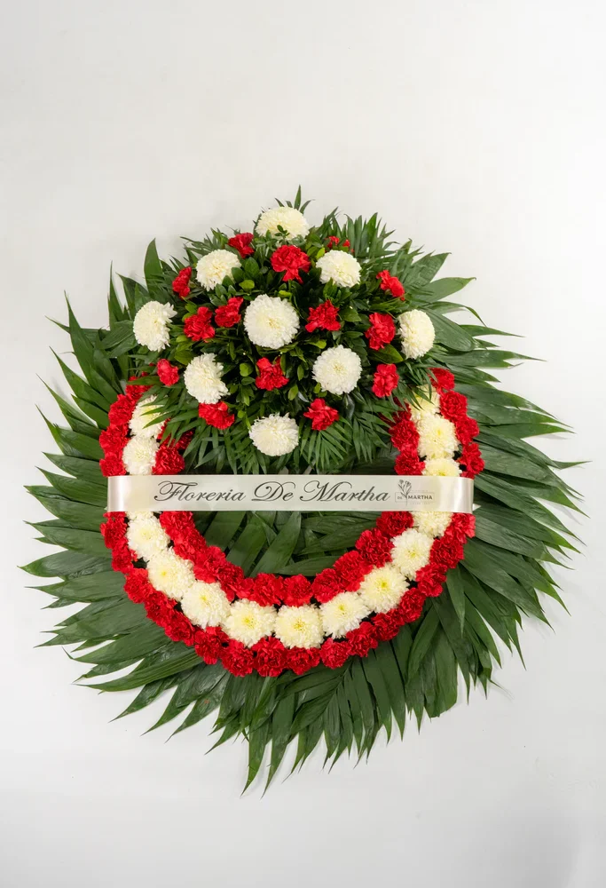 Corona ( 65 cm ) Polar – Clavel Rojo con Copete