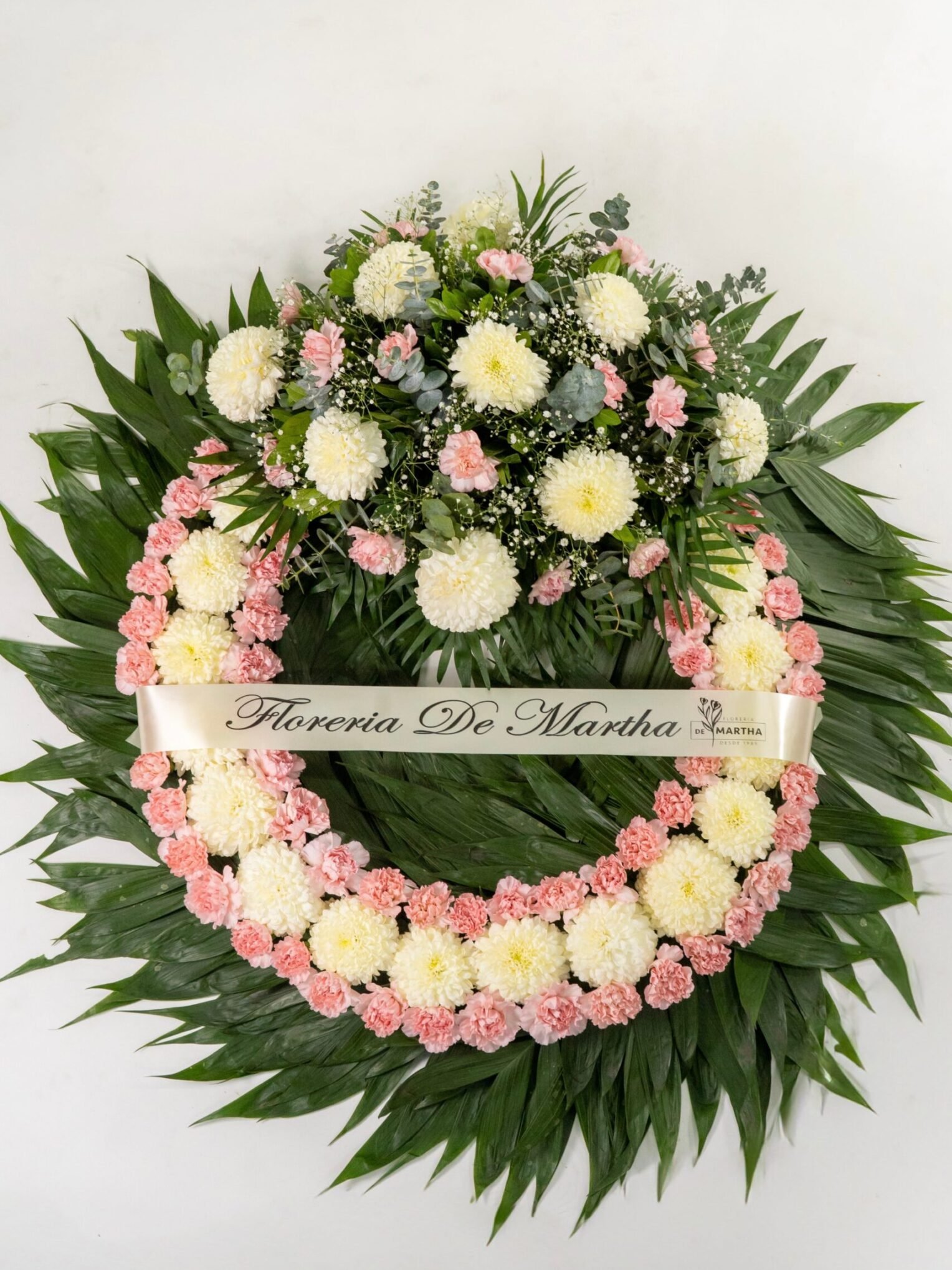 Corona ( 70 cm ) Polar - Clavel Rosa Pastel